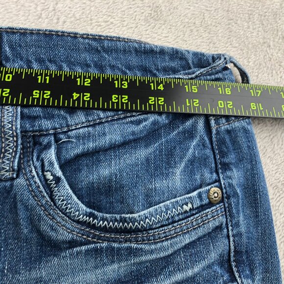TJC Womens Jeans Size 8 Blue Denim Distressed Bootcut Leg Casual Retro Classic - Picture 4 of 16